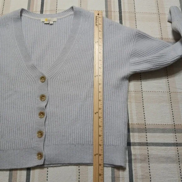 Boden Women's Blue 100% Cashmere Rib Knit Cardigan Size Small - Picture 8 of 9